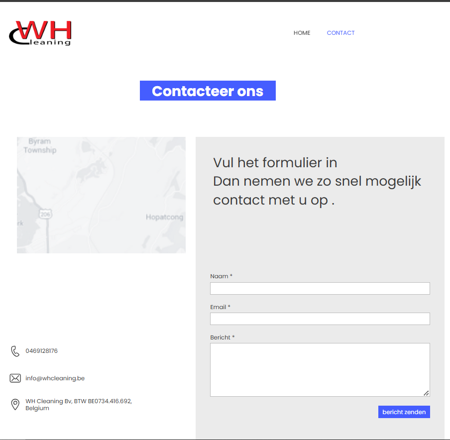Contact pagina oude website